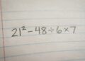 Esse cálculo 21² − 48 ÷ 6 × 7 parece simples, mas vira um teste de sobrevivência para o raciocínio