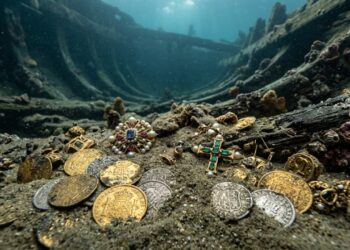 Joias e moedas de ouro encontradas em navio naufragado revelam segredos esquecidos do século XVII