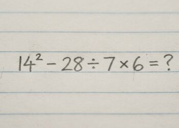 99% das pessoas tropeçam nesta conta 14² − 28 ÷ 7 × 6? por causa de uma regra esquecida da matemática
