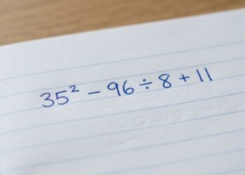 Resolva 35² − 96 ÷ 8 + 11 e descubra se você realmente sabe aplicar a ordem das operações