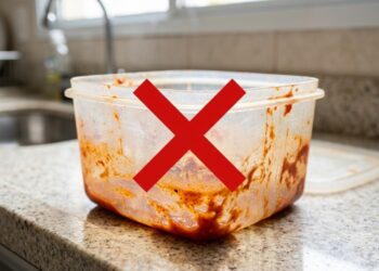 Antes de jogar fora um pote plástico manchado de molho de tomate, veja os métodos que podem ajudar a recuperar sua aparência