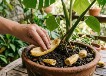 Como usar casca de banana nas plantas da maneira correta para fortalecer raízes, flores e frutos naturalmente