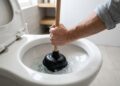 Como liberar um vaso sanitário entupido usando detergente e água quente de forma segura e eficiente
