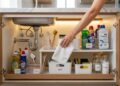 A solução barata para ganhar espaço na cozinha: acessórios simples deixam o armário embaixo da pia organizado por muito mais tempo