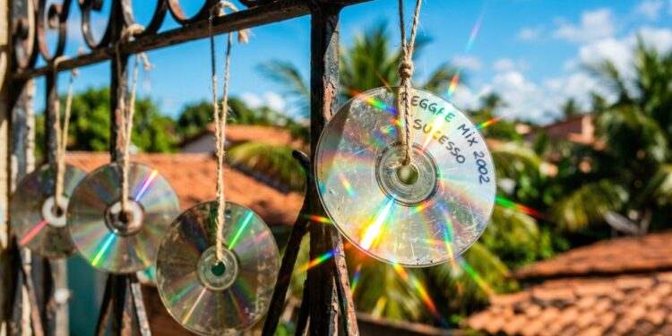 O que significa pendurar CDs na varanda de casa?