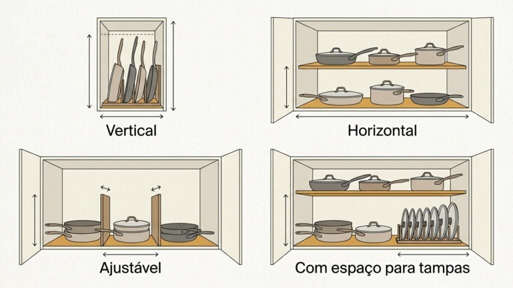 Suporte para panelas organiza e valoriza a cozinha