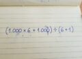 Desafio matemático: o que é (1.000 x 6 + 1.000) ÷ (6 + 1)?