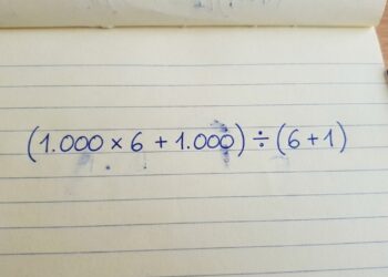 Desafio matemático: o que é (1.000 x 6 + 1.000) ÷ (6 + 1)?