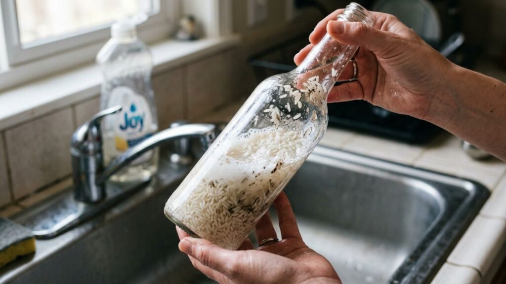 Por que misturar detergente com arroz pode ajudar na limpeza?