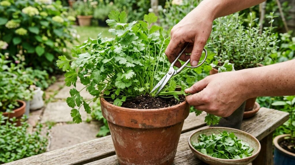 Qual é a melhor forma de colher salsa sem prejudicar a planta