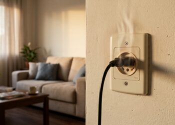 Tomada quente e cheiro de queimado exigem inspeção elétrica