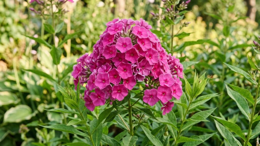 Quais são as principais características da flor flox-de-jardim?
