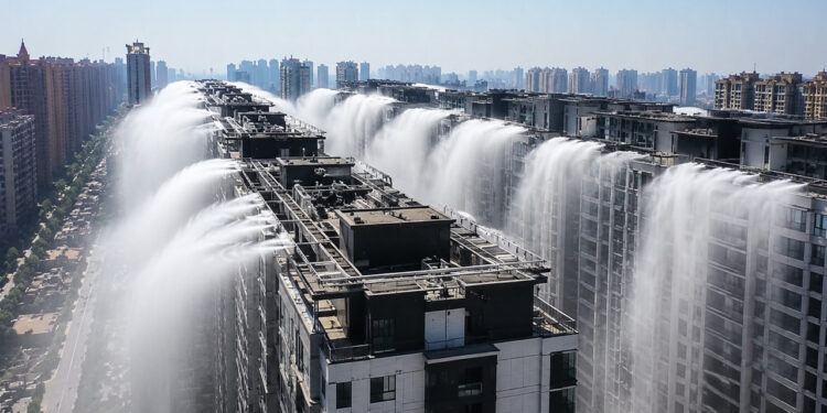 China cria sistema de névoa artificial que reduz até 8°C e pode transformar o combate ao calor nas cidades